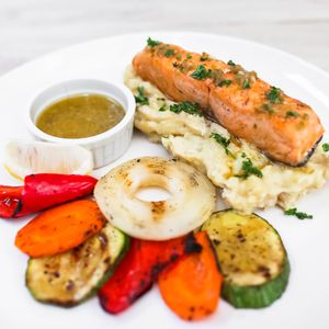 Pan Seared Salmon with mashed potato